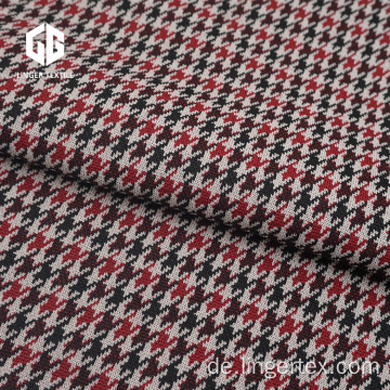 Polyester Houndstooth Jacquard Stoff mit Elasthan